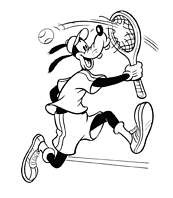 coloriage dingo joue au tennis